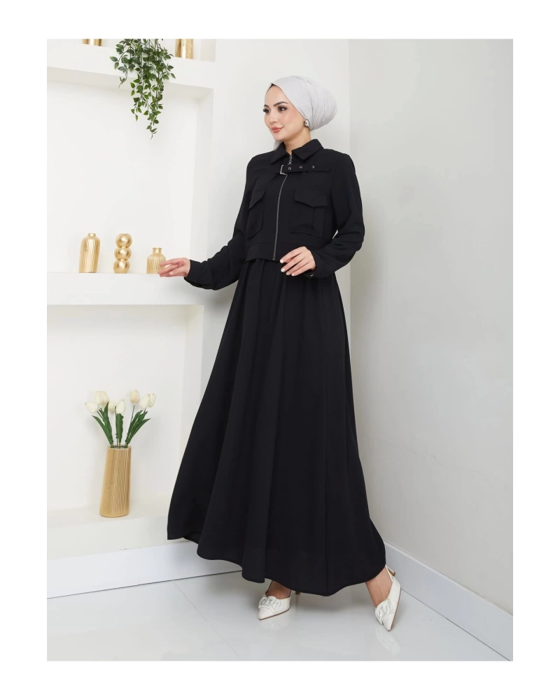 ETEKLI CEPLE FERMELI CEKETLI  TESETTÜR TAKIM SİYAH