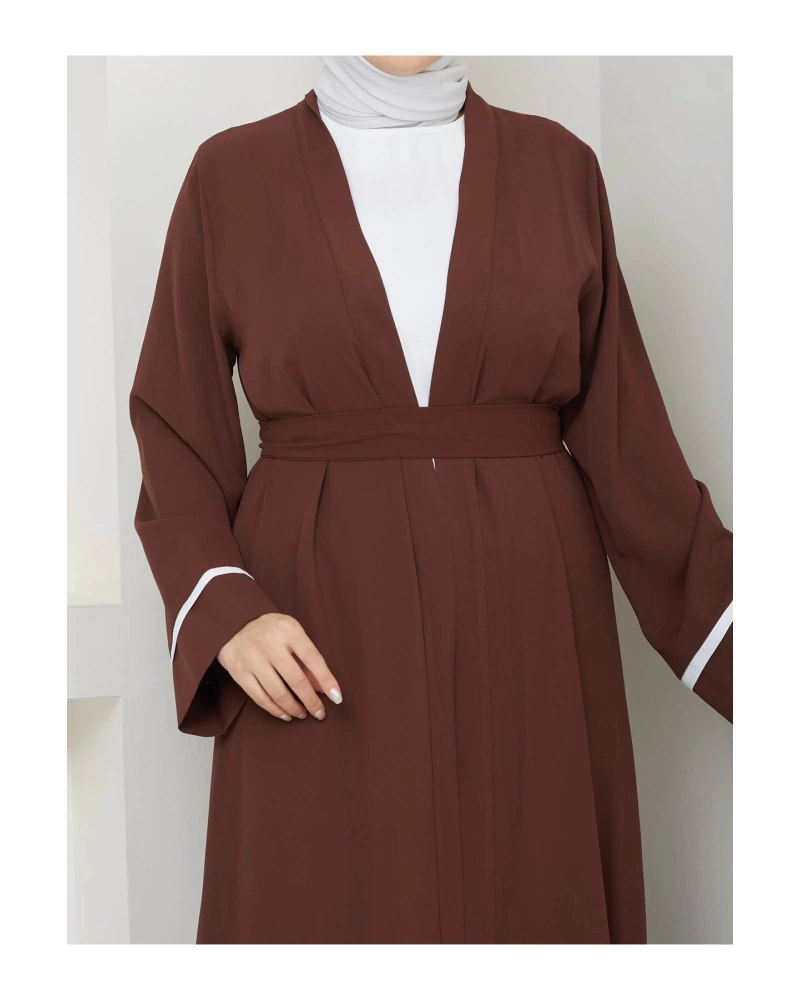 KADIN TESETTÜR ELBİSE İKİLİ ABAYA TAKIM KAHVE