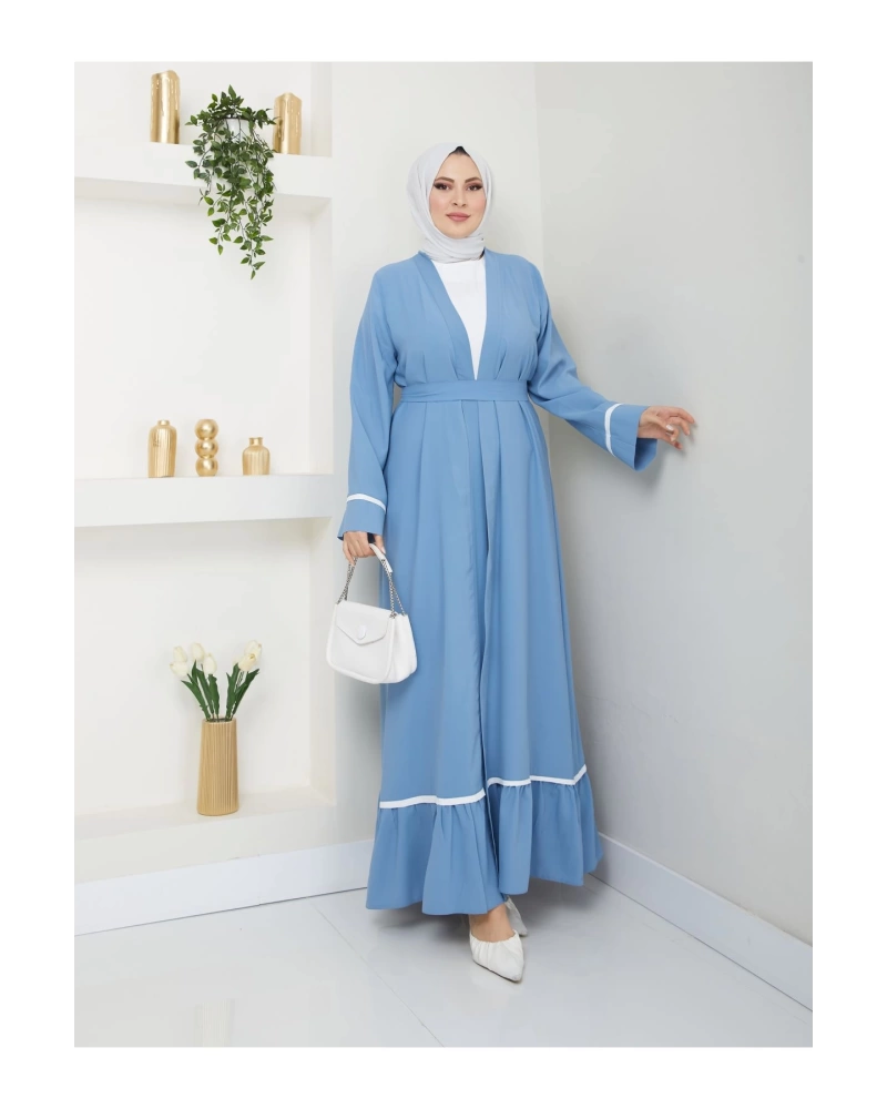 KADIN TESETTÜR ELBİSE İKİLİ ABAYA TAKIM MAVİ