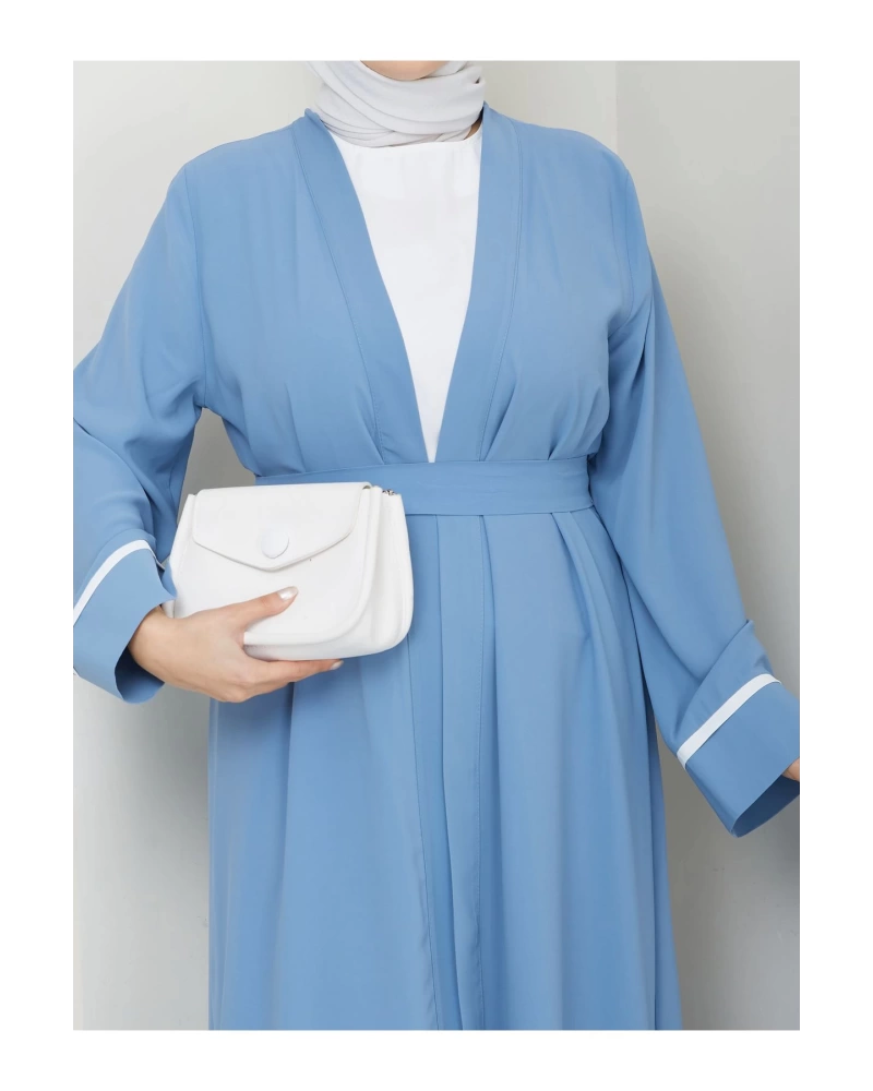 KADIN TESETTÜR ELBİSE İKİLİ ABAYA TAKIM MAVİ