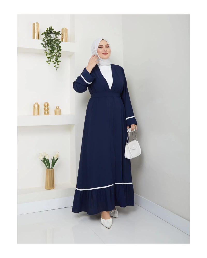 Kadin Tesettür Elbi̇se İki̇li̇ Abaya Takim Laci̇vert