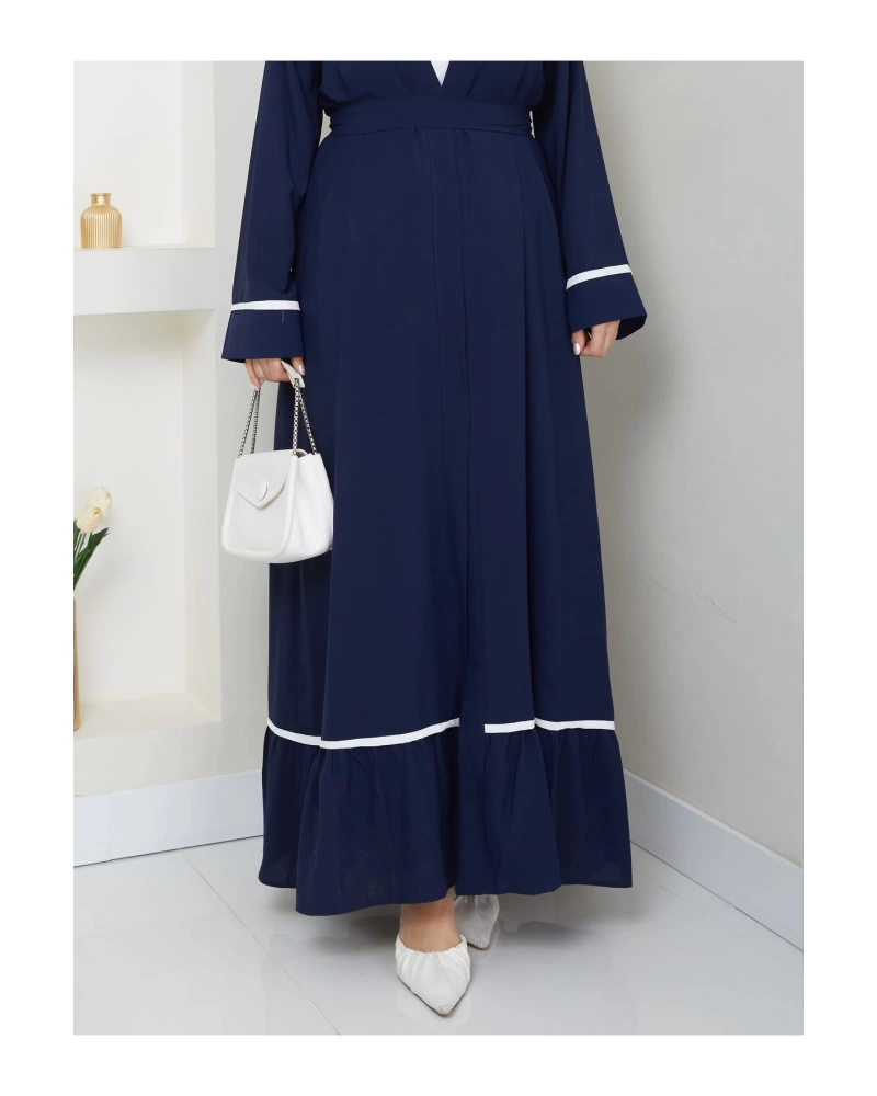 Kadin Tesettür Elbi̇se İki̇li̇ Abaya Takim Laci̇vert