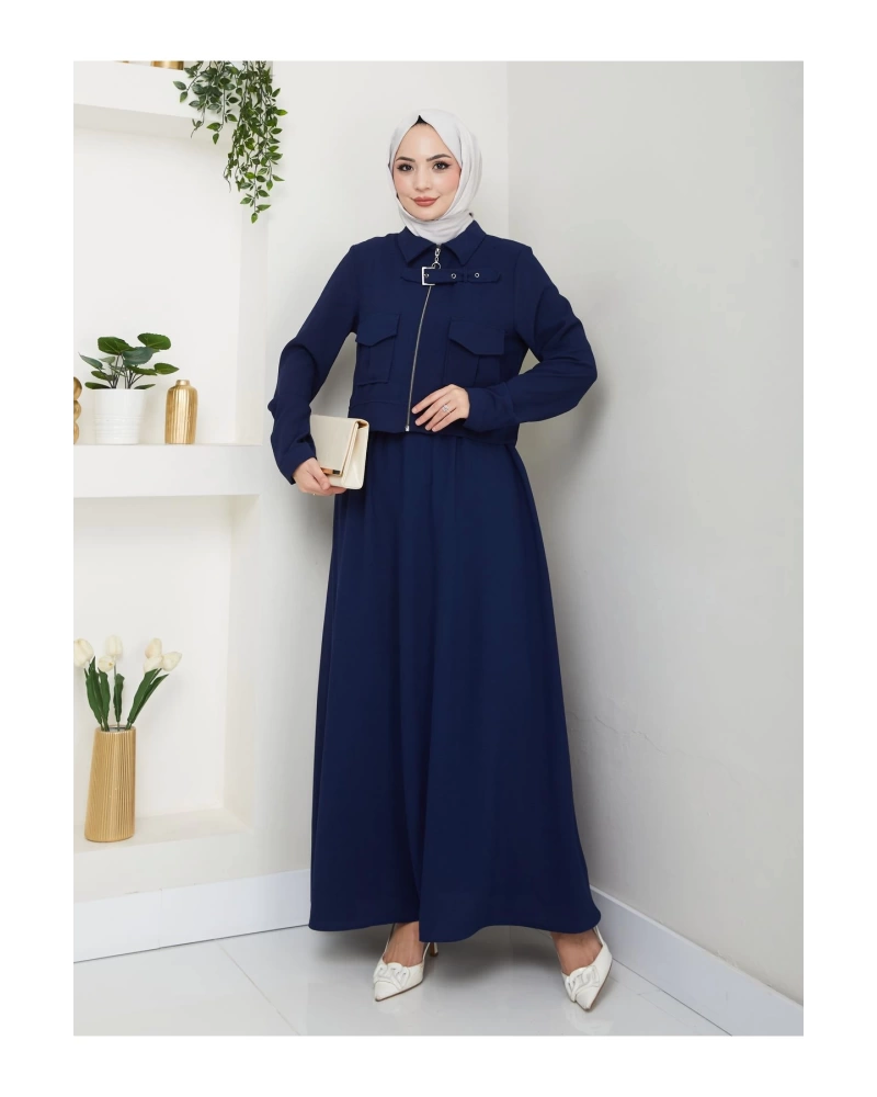 ETEKLI CEPLE FERMELI CEKETLI TESETTÜR TAKIM LACİVERT 765