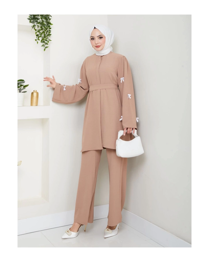 KOLDA MOSSE FİYONK DETAY AYROBİN TESETTÜR TAKIM VİZON 8541