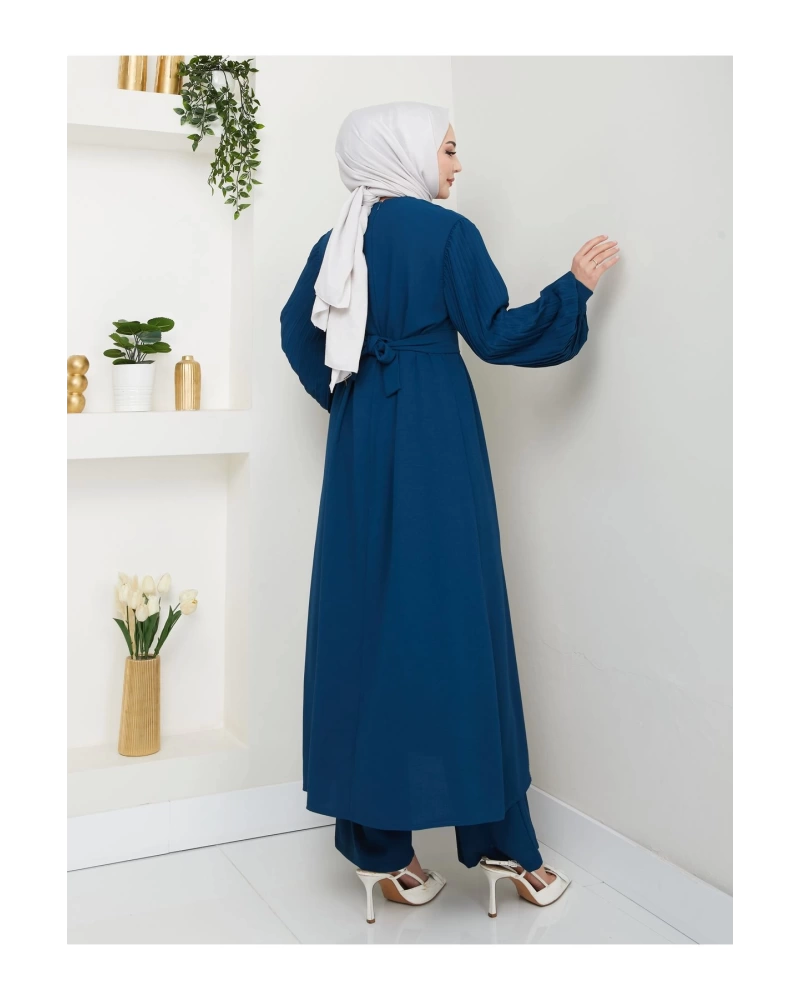 UZUN TAKIM 120CM BOY ÖNDEN YIRTMAÇLI KOLU PİLİSELİ PANTOLON TAKIM 840