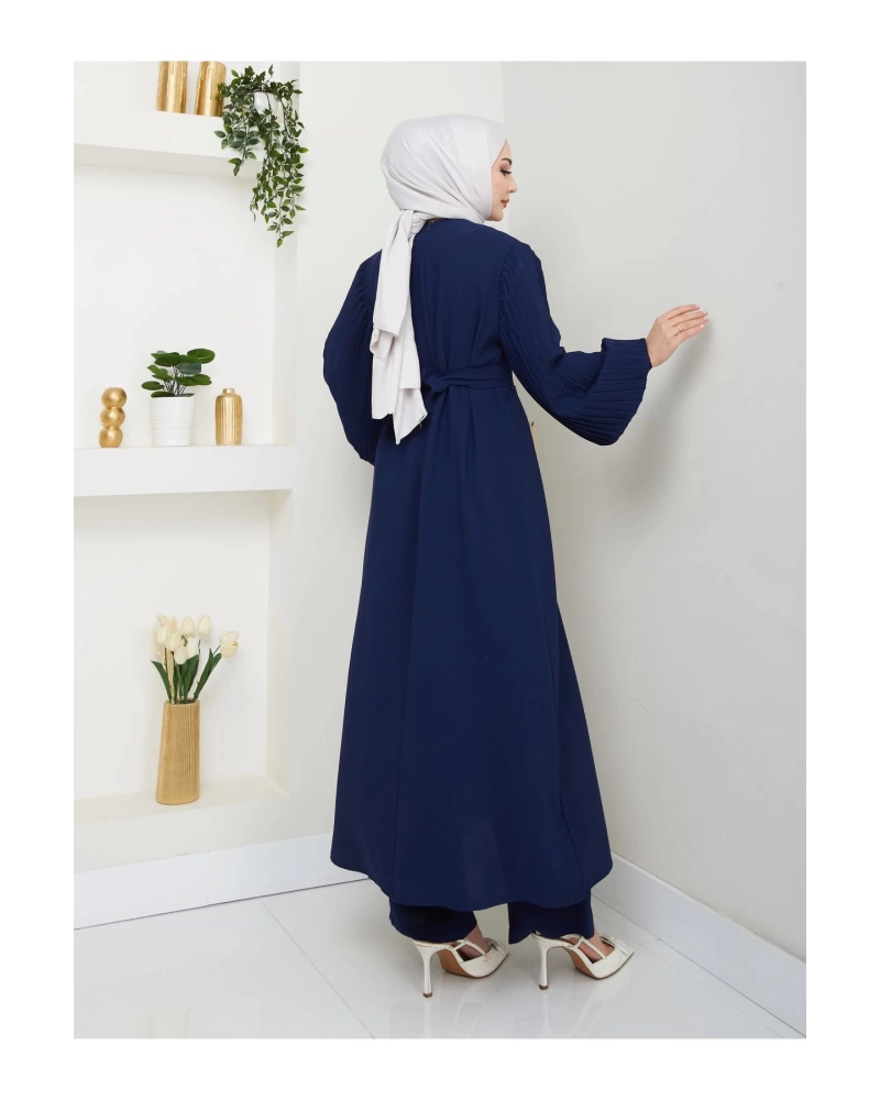 UZUN TAKIM 120CM BOY ÖNDEN YIRTMAÇLI KOLU PİLİSELİ PANTOLON TAKIM 840