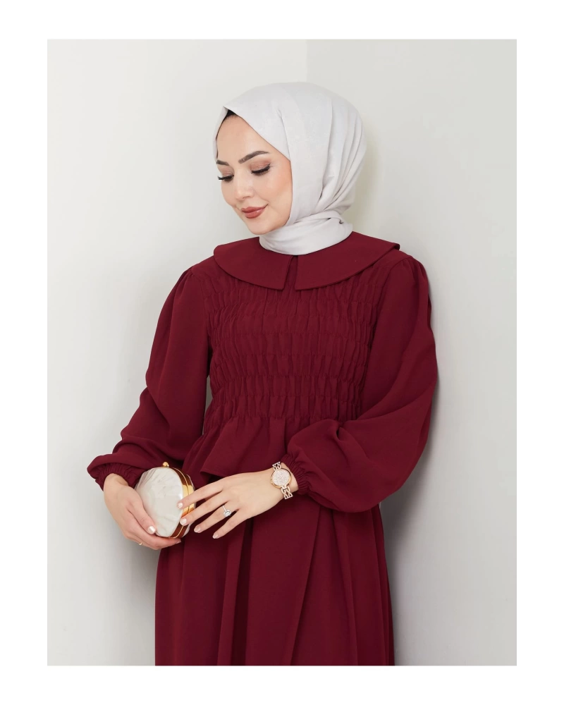 ETEKLI GİPELİ BLUZ BEBE YAKA TESETTÜR TAKIM