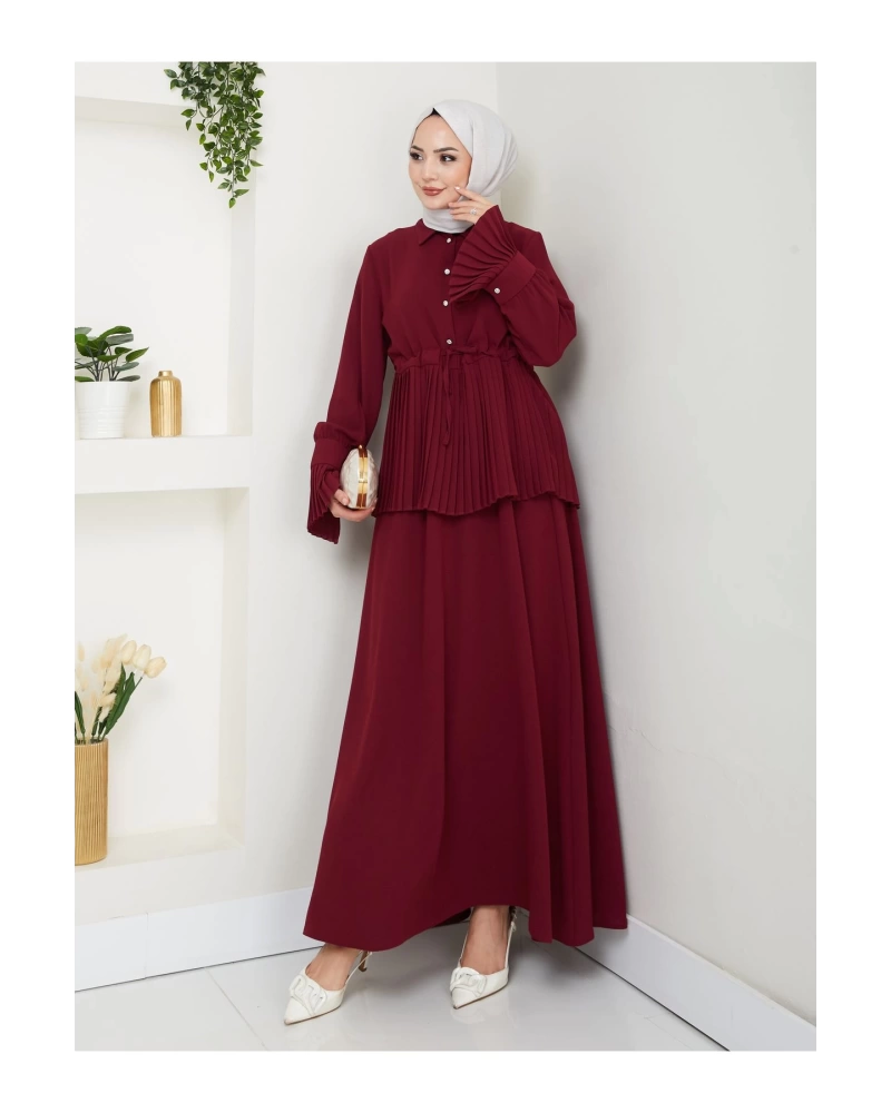ETEKLI PİLİSELİ DETAYLI TESETTÜR TAKIM