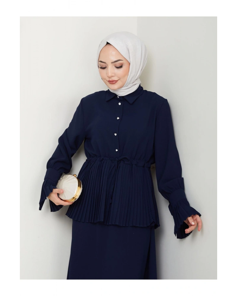 ETEKLI PİLİSELİ DETAYLI TESETTÜR TAKIM