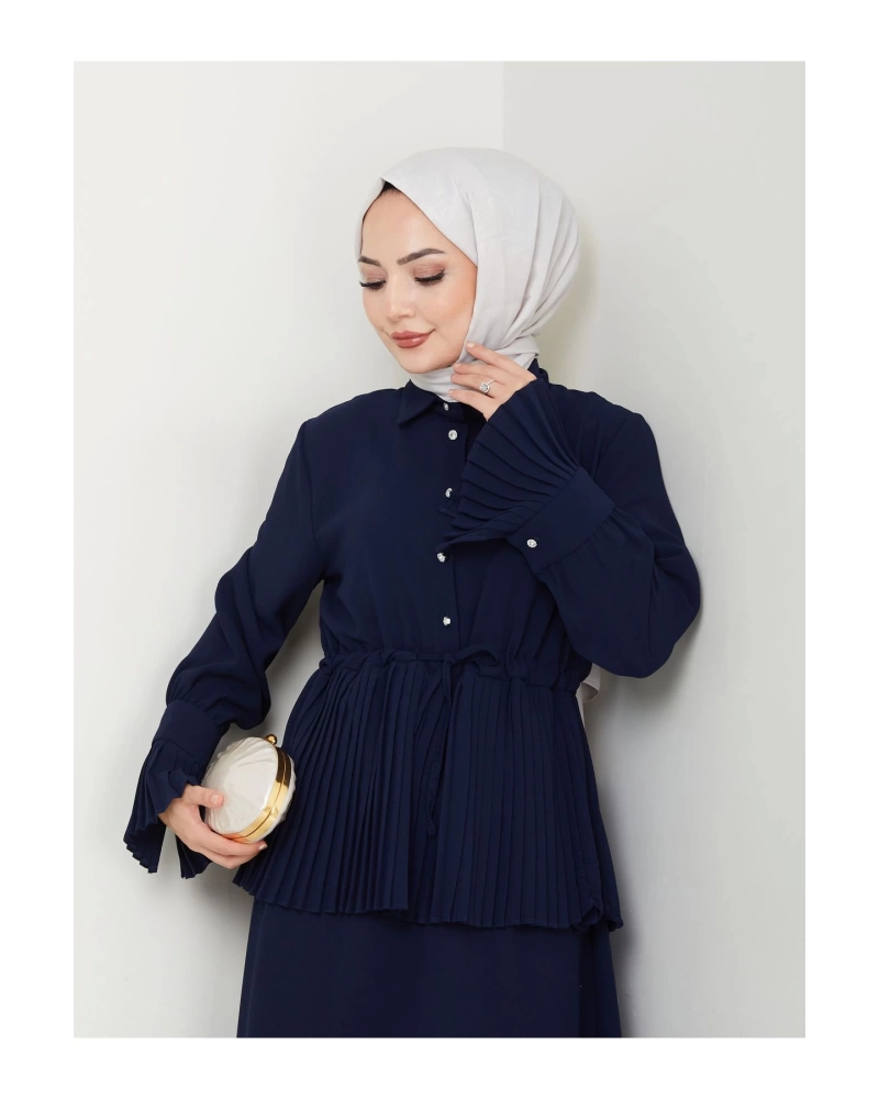 ETEKLI PİLİSELİ DETAYLI TESETTÜR TAKIM