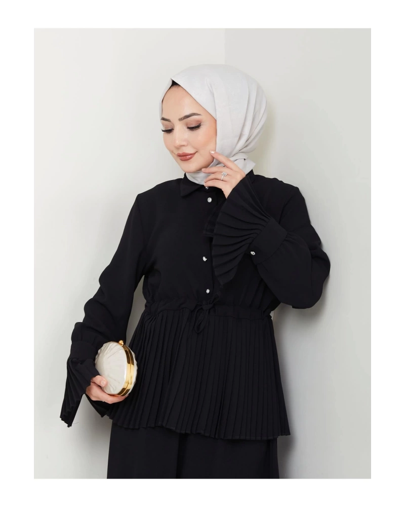 ETEKLI PİLİSELİ DETAYLI TESETTÜR TAKIM