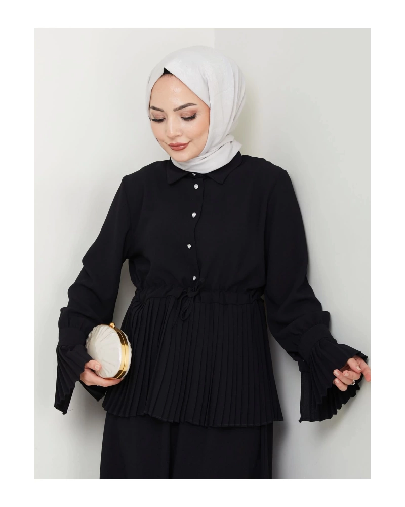 ETEKLI PİLİSELİ DETAYLI TESETTÜR TAKIM
