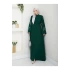 TAŞLİ ABAYA TESETTÜR GIYIM KADIN FERACE ELBISE ZÜMEÜT