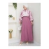 DESENLİ GÖMLEK ETEĞİ PLİSELİ TESETTÜR ETEK TAKIM 7452 PEMBE