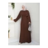 Taşli Abaya Tesettür Giyim Kadin Ferace Elbise Siyah