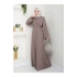 Taşli Abaya Tesettür Giyim Kadin Ferace Elbise Siyah