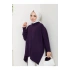 KADIN TESETTÜR TRİKO OVERSİZE KAZAK YANLARI YIRTMAÇLI MOR