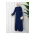 KADIN KOLU NAKİŞLİ ABAYA TESETTÜR GIYIM KADIN FERACE ELBISE