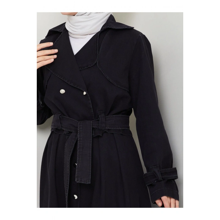 ETEKLİ CEKETLİ SİYAH KOT TESETTÜR TAKIM