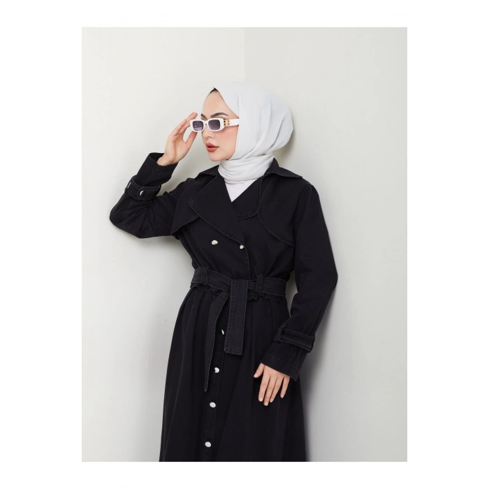 ETEKLİ CEKETLİ SİYAH KOT TESETTÜR TAKIM