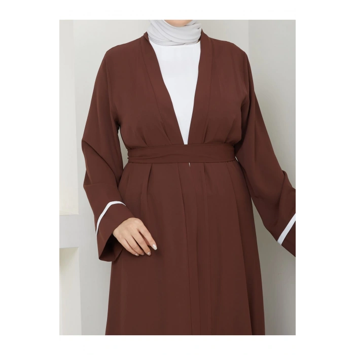 KADIN TESETTÜR ELBİSE İKİLİ ABAYA TAKIM KAHVE