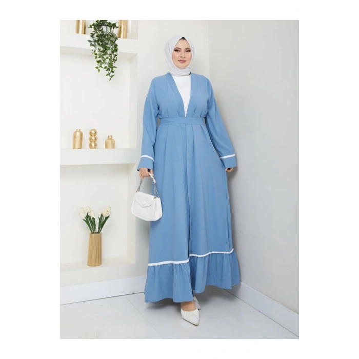 KADIN TESETTÜR ELBİSE İKİLİ ABAYA TAKIM MAVİ