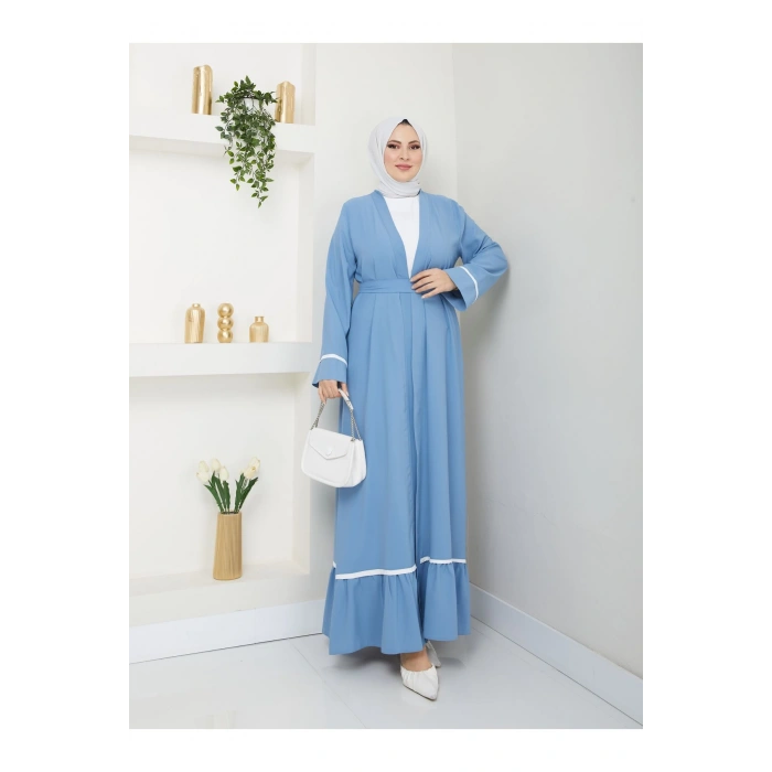 KADIN TESETTÜR ELBİSE İKİLİ ABAYA TAKIM MAVİ