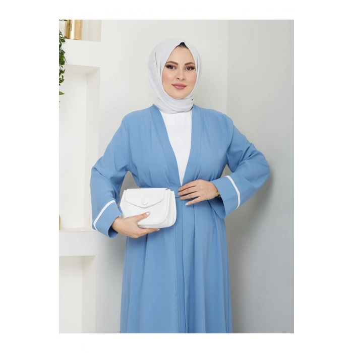 KADIN TESETTÜR ELBİSE İKİLİ ABAYA TAKIM MAVİ