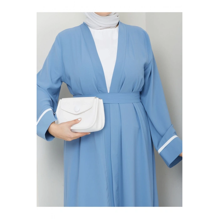 KADIN TESETTÜR ELBİSE İKİLİ ABAYA TAKIM MAVİ