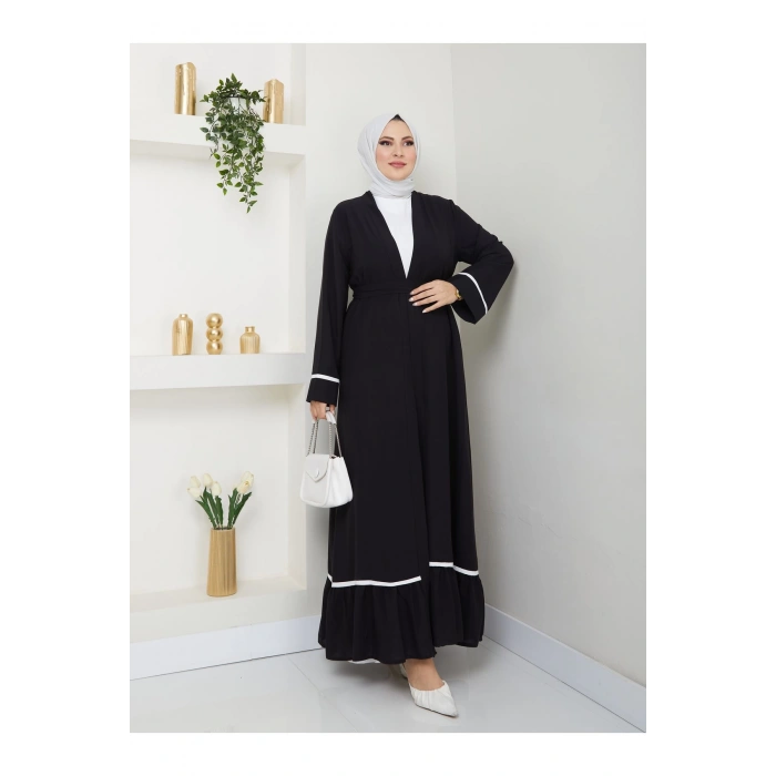 KADIN TESETTÜR ELBİSE İKİLİ ABAYA TAKIM SİYAH