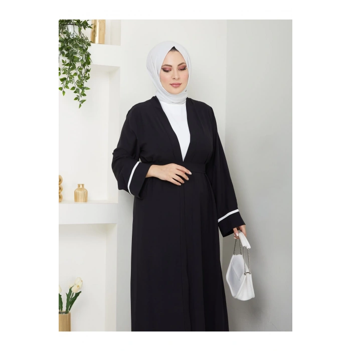 KADIN TESETTÜR ELBİSE İKİLİ ABAYA TAKIM SİYAH