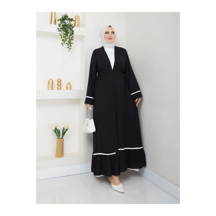 KADIN TESETTÜR ELBİSE İKİLİ ABAYA TAKIM SİYAH