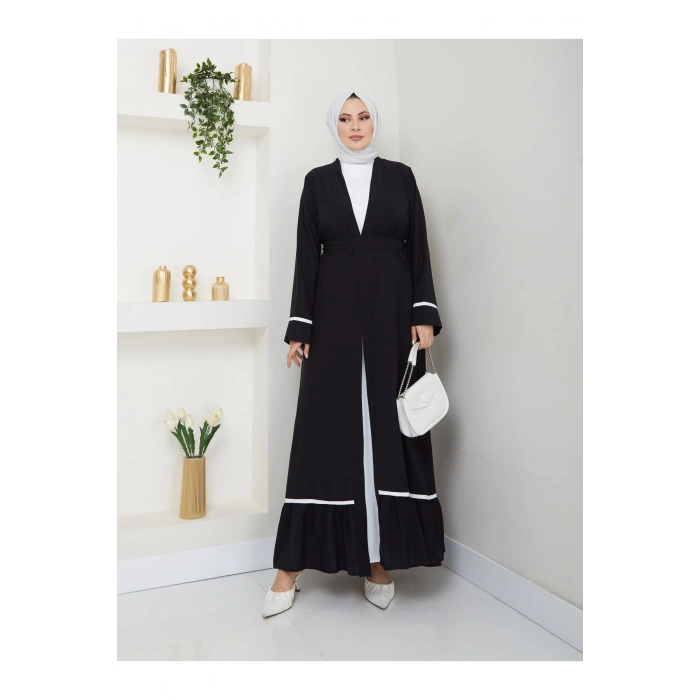 KADIN TESETTÜR ELBİSE İKİLİ ABAYA TAKIM SİYAH