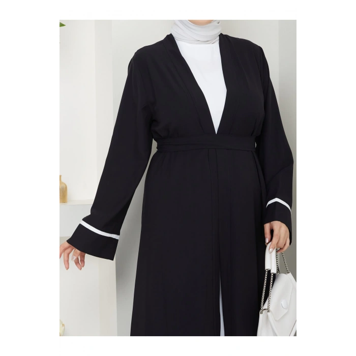 KADIN TESETTÜR ELBİSE İKİLİ ABAYA TAKIM SİYAH