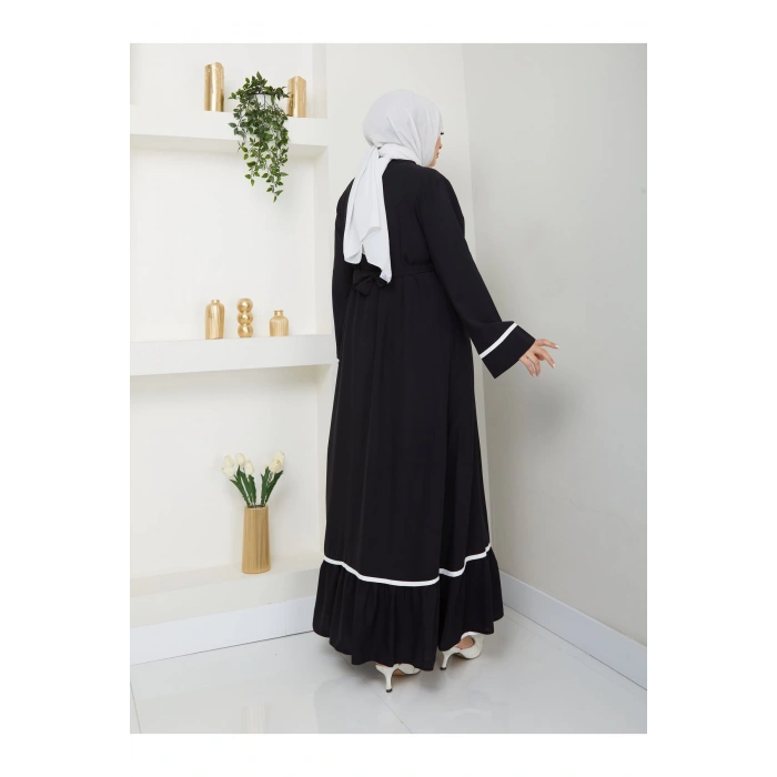 KADIN TESETTÜR ELBİSE İKİLİ ABAYA TAKIM SİYAH