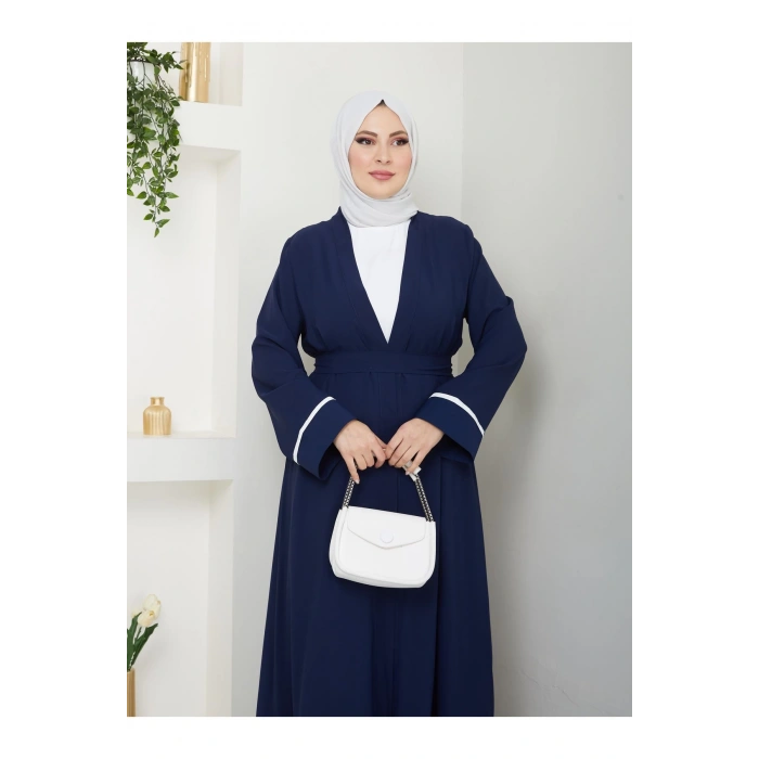 Kadin Tesettür Elbi̇se İki̇li̇ Abaya Takim Laci̇vert