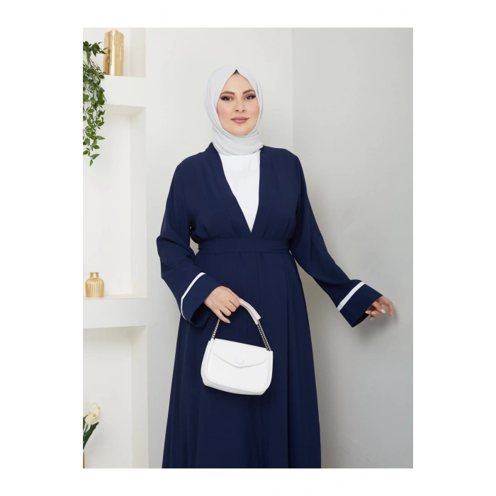 Kadin Tesettür Elbi̇se İki̇li̇ Abaya Takim Laci̇vert
