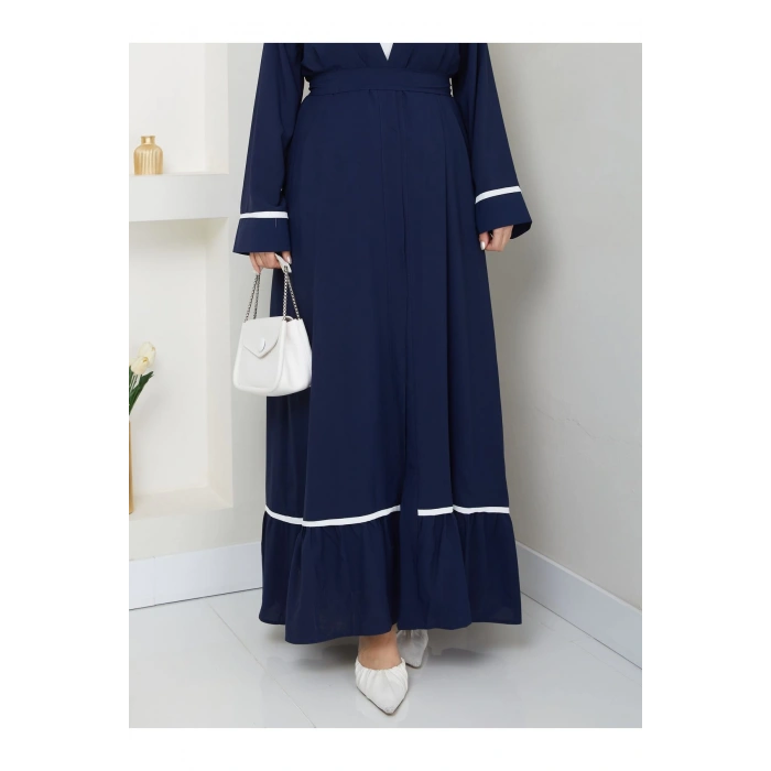 Kadin Tesettür Elbi̇se İki̇li̇ Abaya Takim Laci̇vert