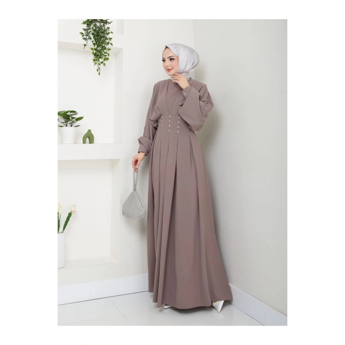 KADIN TESETTÜR TAŞLİ ELBİSE TAŞ