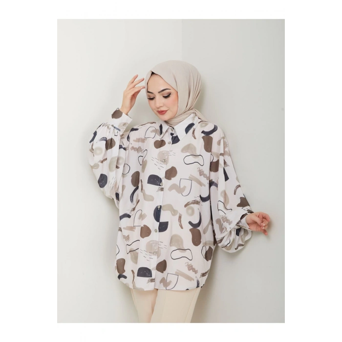 Desenli̇ Jesi̇ca Gömlek Standert Beden Uzun Kol 2504 Si̇yah