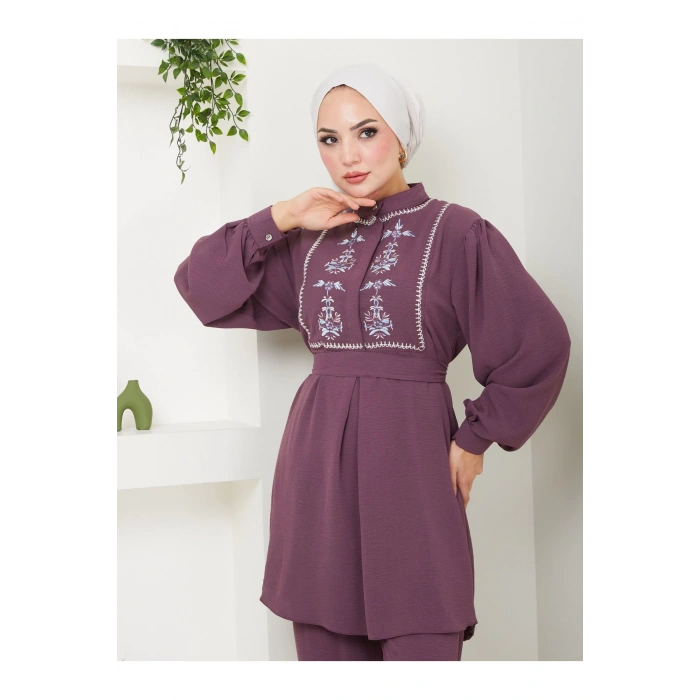 NAKIŞLI AYROBİN TESETTÜR TAKIM 637 GRİ MÜRDÜM