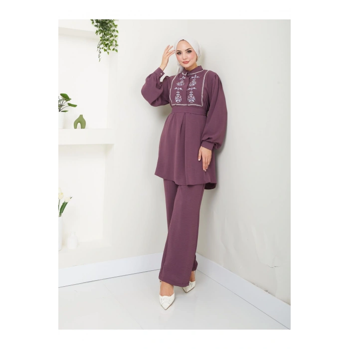 NAKIŞLI AYROBİN TESETTÜR TAKIM 637 GRİ MÜRDÜM