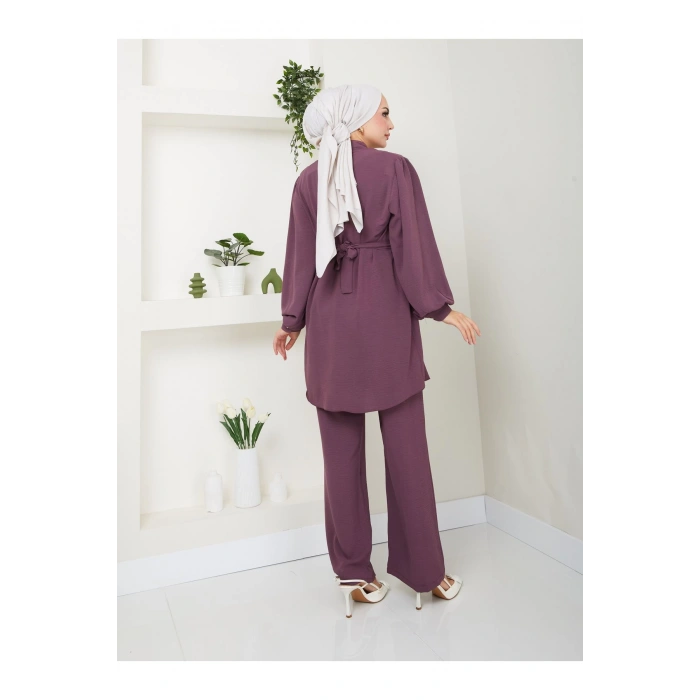 NAKIŞLI AYROBİN TESETTÜR TAKIM 637 GRİ MÜRDÜM