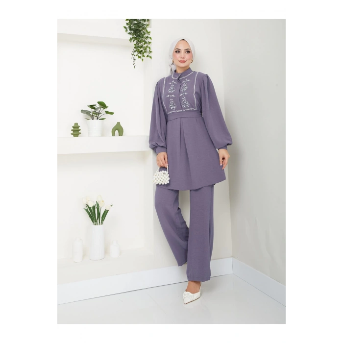 NAKIŞLI AYROBİN TESETTÜR TAKIM 637 GRİ