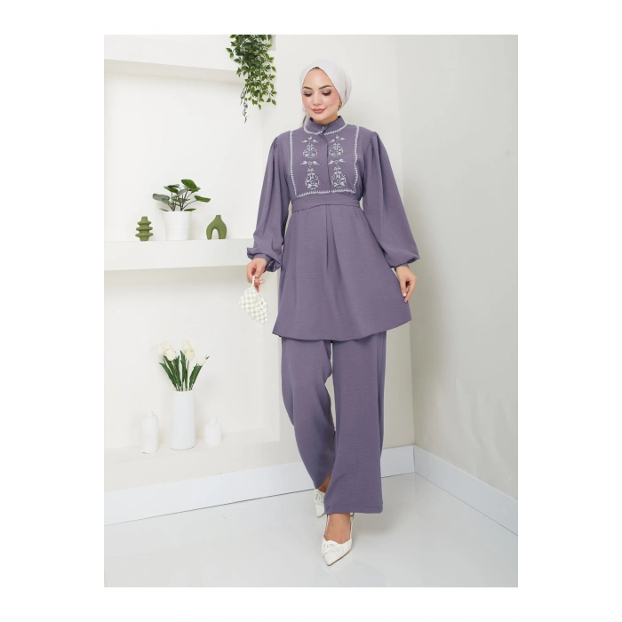 NAKIŞLI AYROBİN TESETTÜR TAKIM 637 GRİ