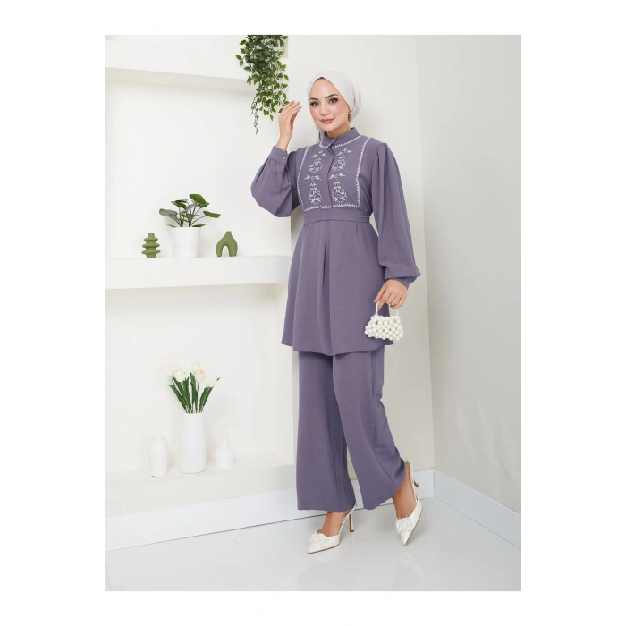 NAKIŞLI AYROBİN TESETTÜR TAKIM 637 GRİ