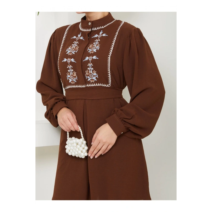 NAKIŞLI AYROBİN TESETTÜR TAKIM 637 KAHVE