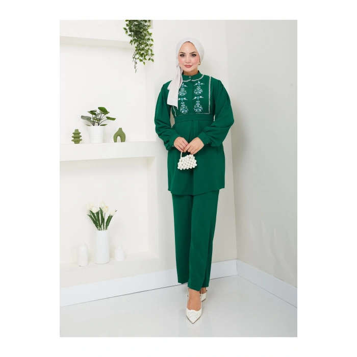 NAKIŞLI AYROBİN TESETTÜR TAKIM 637 ZÜMRÜT