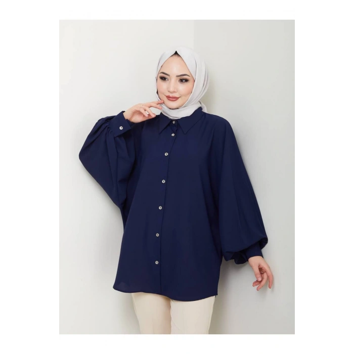 DÜZ JESİCA GÖMLEK STANDERT BEDEN UZUN KOL 2510 LACİVERT