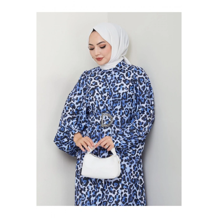 LEOPAR DESENLİ ELBİSE KAPLMA KEMER 2002